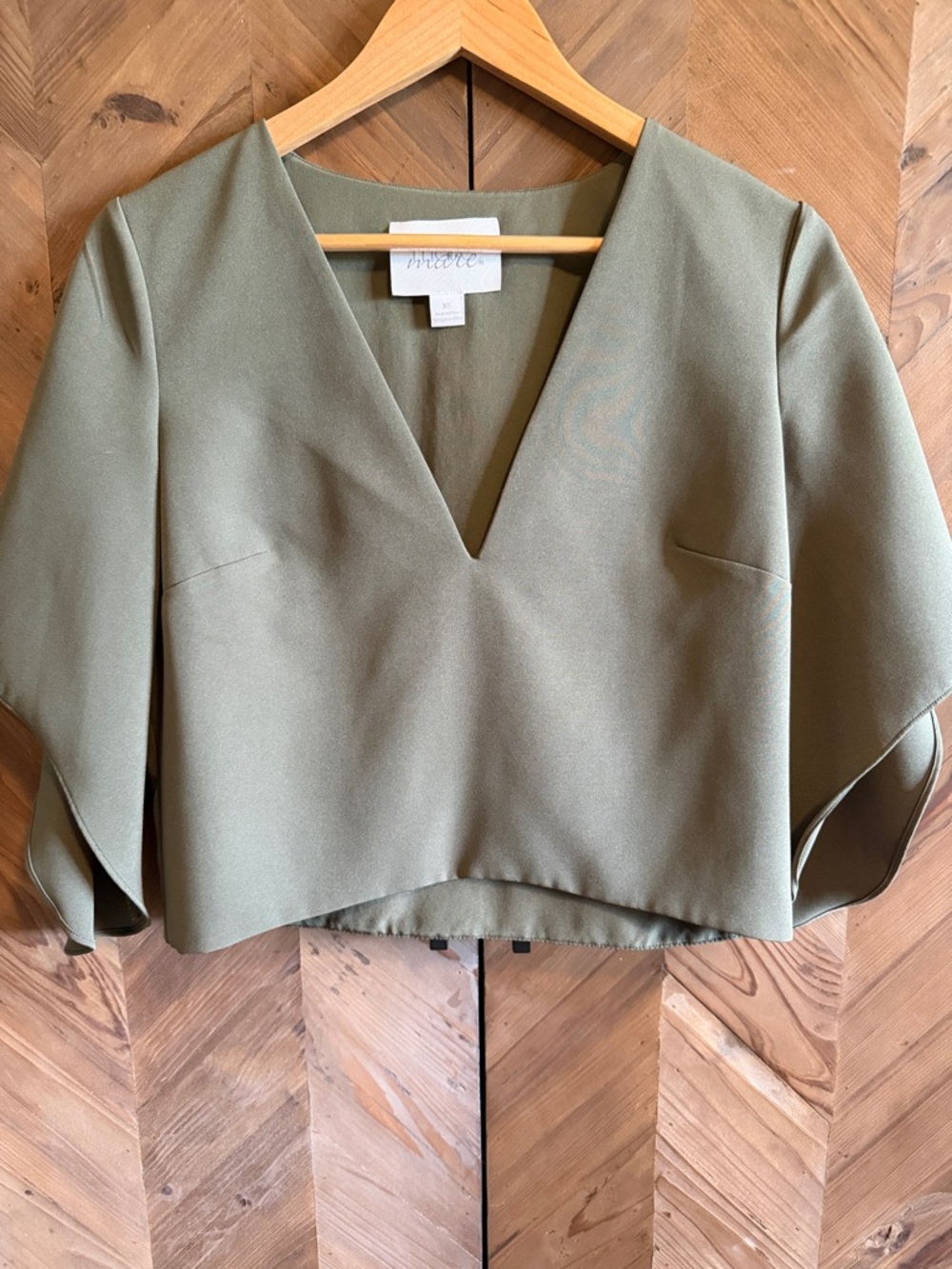 Mare OliveNeck Boxy Crop Top from Anthropologie